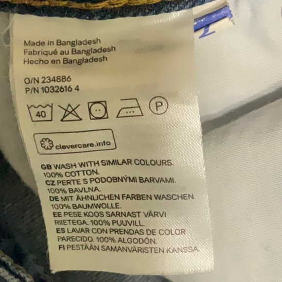 H&M Mini Skirt Womens 2 Distressed Button Fly Blue Denim Raw Hem‎ Retro Grunge - Picture 9 of 12